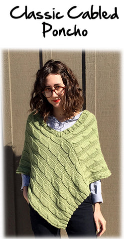 Classic Cabled Poncho Knitting Pattern